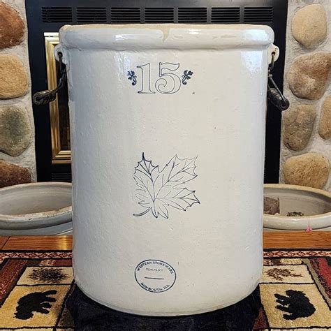 Vintage Monmouth Western Maple Leaf Transition Crock With Etsy In