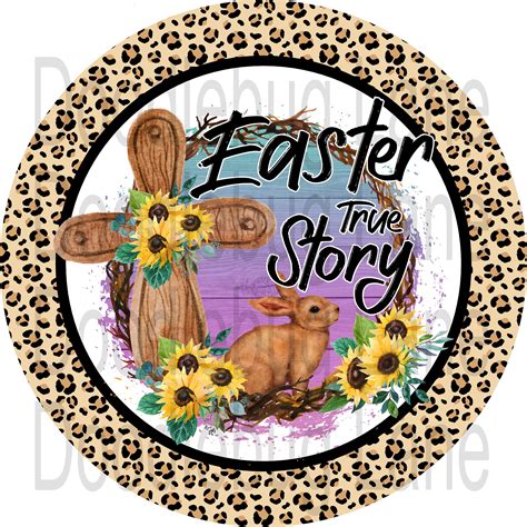 Easter Wreath Sign-true Story-wooden Cross-easter Bunny-crown - Etsy