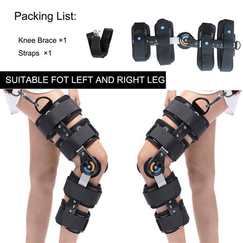 Hinged Knee Brace ROM Knee Immobilizer Brace Post Op Orthopedic Patella