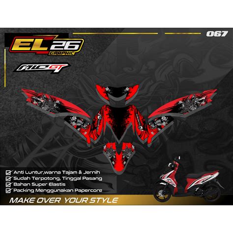 Jual Stiker Striping Decal Variasi Lis Mio J Gt Full Body Desain Racing