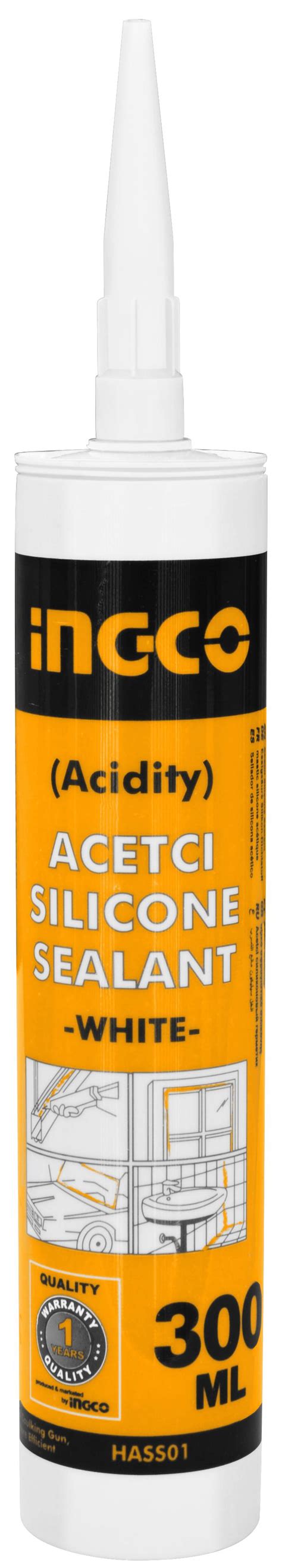 SILICONA ACIDA BLANCA POMO 300ML INGCO HASS01