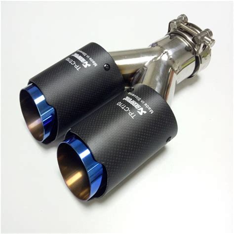 2020 Akrapovic Car Coated Blue Car Carbon Exhausts Dual Tips Universal