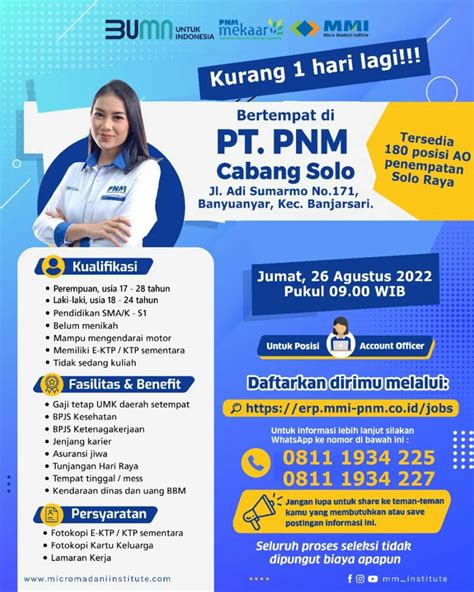 Lowongan Kerja Agustus Team Pt Permodalan Nasional Madani Di Solo