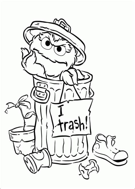 Oscar The Grouch Christmas Coloring Pages Clip Art Library