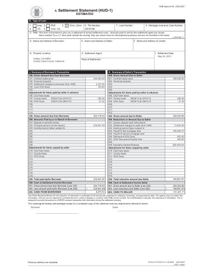 17 Free Fillable Hud 1 Settlement Statement Free To Edit Download And Print Cocodoc