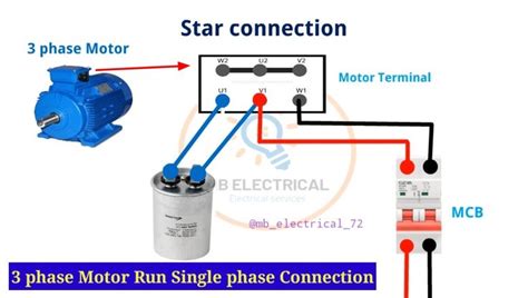 How To Run 3 Phase Motor On Single Phase Using Capacitor Electronic Circuit Projects Basic