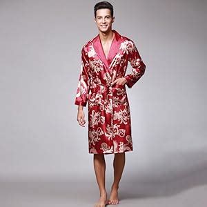 Sidiou Group Robe De Chambre Kimono Homme Peignoir Satin Robe Kimono