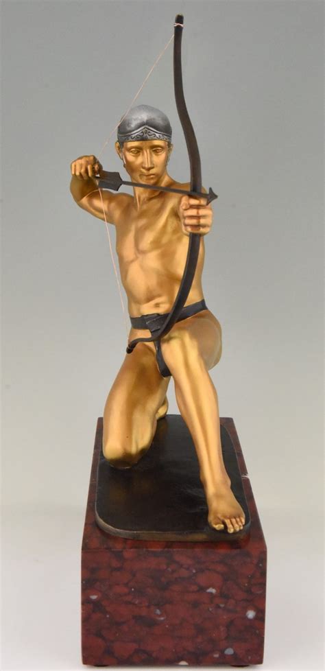 Antique Bronze Sculpture Of A Male Nude Archer Deconamic