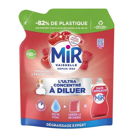 Mir Liquide vaisselle l ultra concentré à diluer vinaigre et framboise