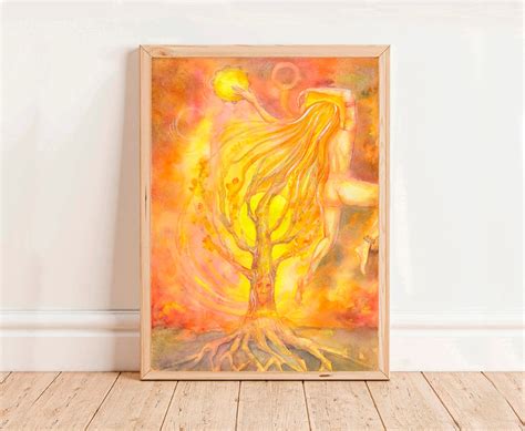 Shaman Nude Witch Woman Watercolor Painting By Elena Podolyan Fine Art Print Etsy