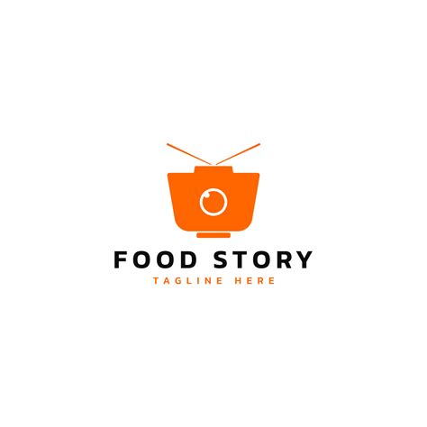 Simple bowl and camera logo design. Food photography logo. Food story