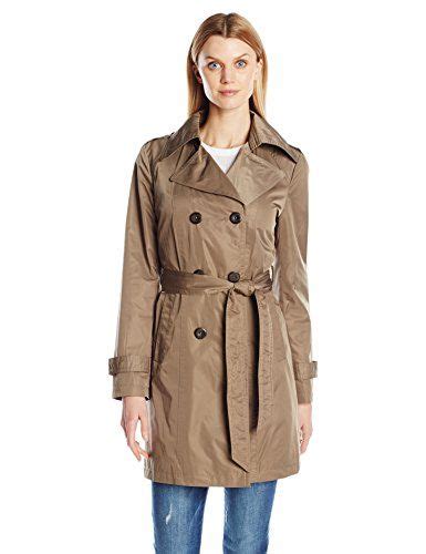 Ellen Tracy Outerwear Womens Double Breasted Techno Trench Basil Xsmall You Can Find More