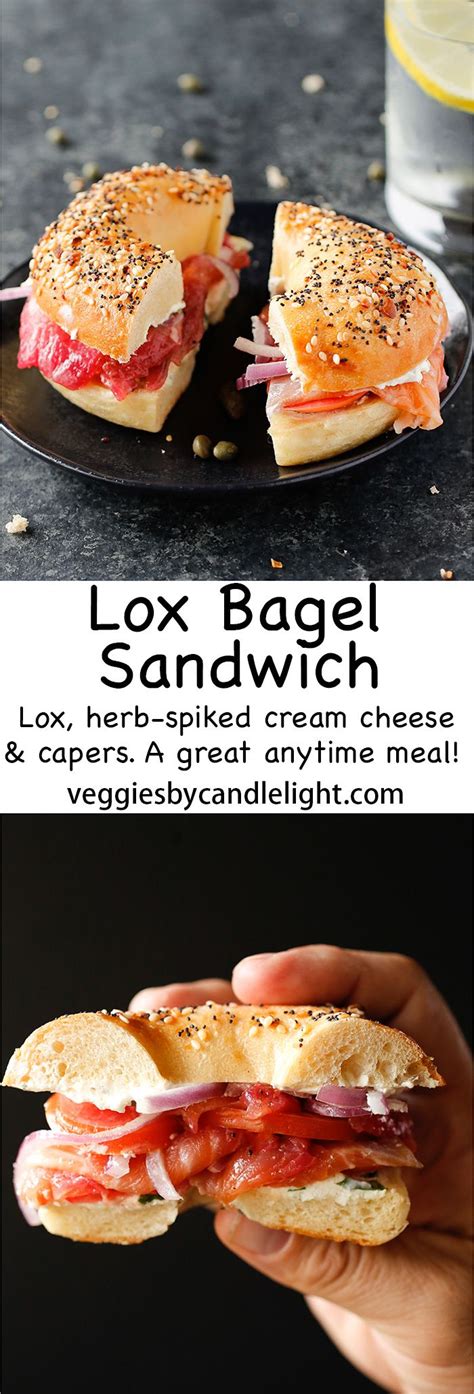 Lox Bagel Sandwich - A bagel sandwich layered with incredible ...