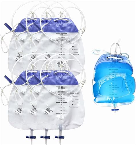 6 Pack Urine Catheter Bags 1500ml Urine Drainage Bag With Anti Reflux Function And