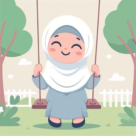 Premium Vector Vector Happy Woman Sits On Swing