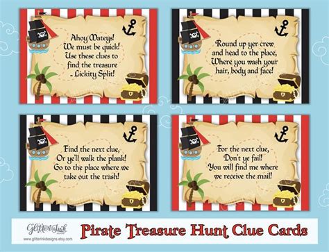 Pirate treasure hunt clues / Pirate party scavenger hunt / | Etsy ...