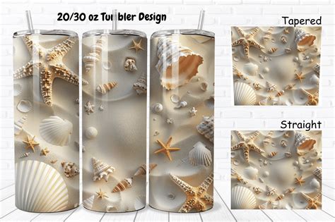 D Seashells Oz Skinny Tumbler Png Graphic By Regulrcrative