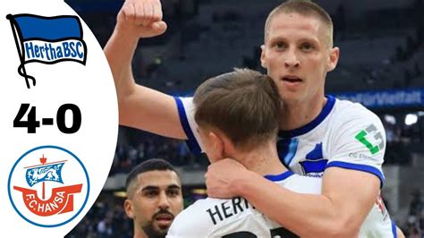 Hertha BSC VS Hansa Rostock Highlights Bundesliga 2023 2024 YouTube