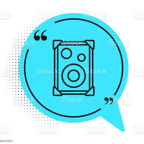 Black Line Stereo Speaker Icon Isolated On White Background Sound