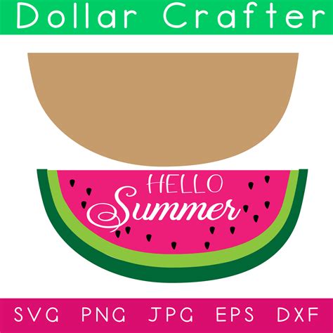 Hello Summer Watermelon SVG Cut File Set For Cricut Or Silhouette