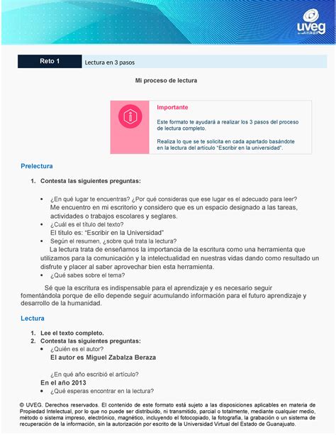 Reto 1 Unidad 1 Lectura En 3 Pasos Reto 1 Lectura En 3 Pasos Mi