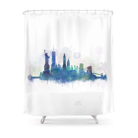 Ny New York City Skyline Shower Curtain Custom Curtain For Bathroom