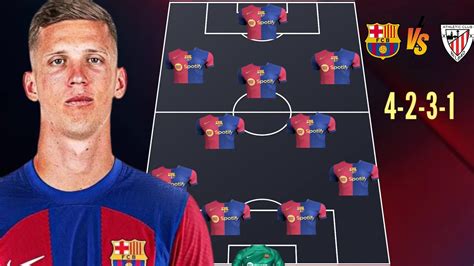 DANI OLMO DEBUT BARCELONA PREDICTED LINE UP VS ATHLETIC BILBAO LIGA