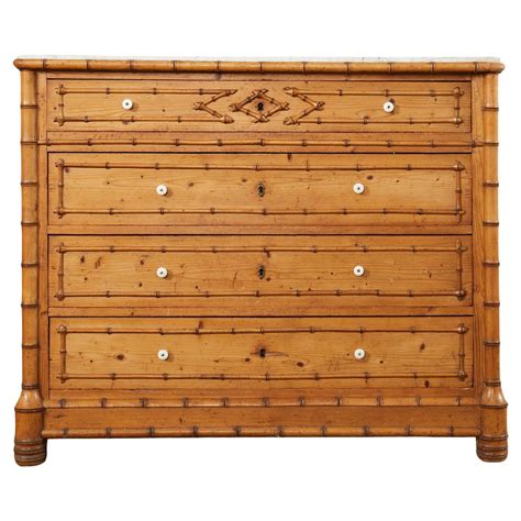 English Aesthetic Movement Faux Bamboo Marble Top Chest For Sale At Stdibs