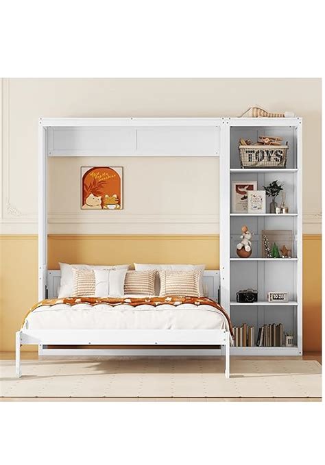 Amazon Merax Queen Size Murphy Bed Wall Bed With Storage Shelves