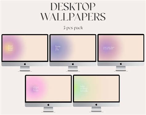 MacBook Aura Wallpapers, Bundle of 5 Gradient Wallpapers, Affirmation ...