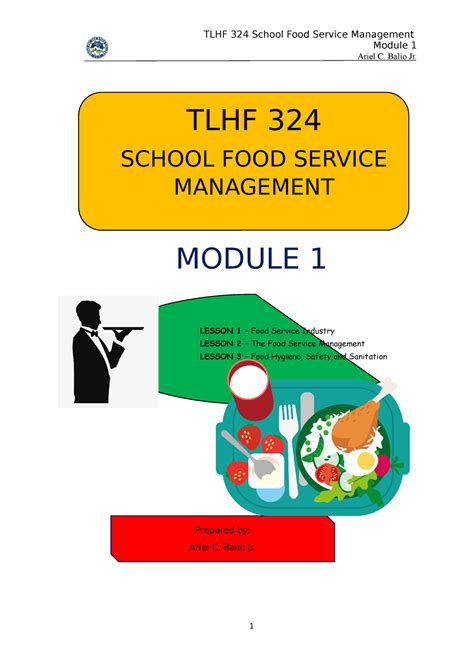 Module Food Service Module Ariel C Balio Jr Module Tlhf