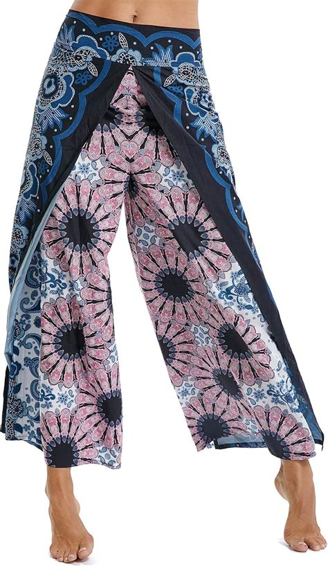 Fittoo Pantalon Yoga Femmes Sarouel Boh Mien Harem Pants Imprim Floral