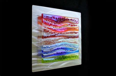 Contemporary Glass Wall Art Fused Glass And Metal Wall Art By Kim Merriman Art