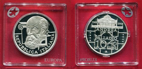 Italien 10 Euro Silbermünze 2008 500 Geburtstag von Andrea Palladio