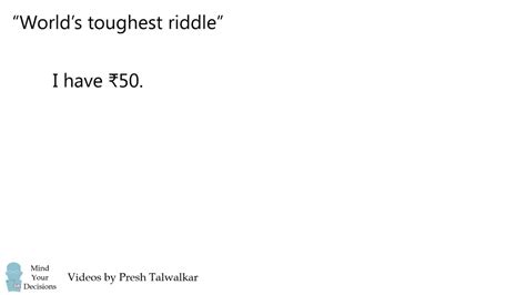 🤯worlds Toughest Riddle Explained🤯 Youtube