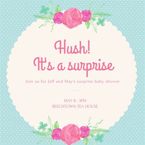 Surprise Baby Shower Custom Invitations at Geneva Mcdaniel blog
