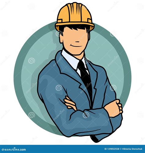 Cartoon Engineer Engineer Logo Stock Vector Illustration Of