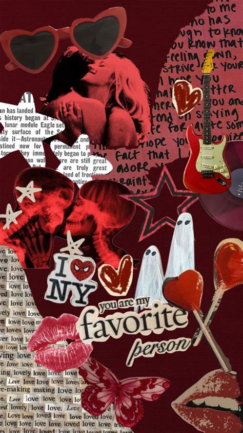 Love Red Collage Moodboard Aesthetic Mood Board Creative Collage