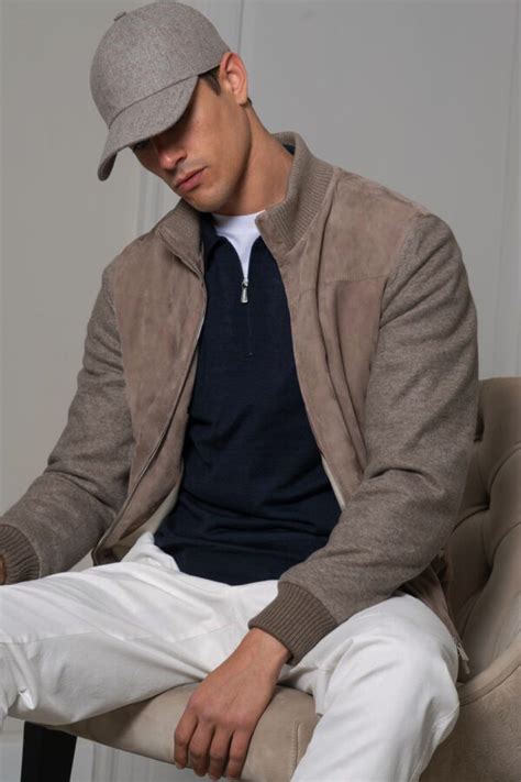 MANDELLI suede bomber jacket - Time for Moda