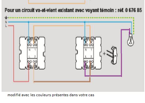 4 Branchement Va Et Vient Avec Temoin Lumineux Interrupteur Avec Voyant