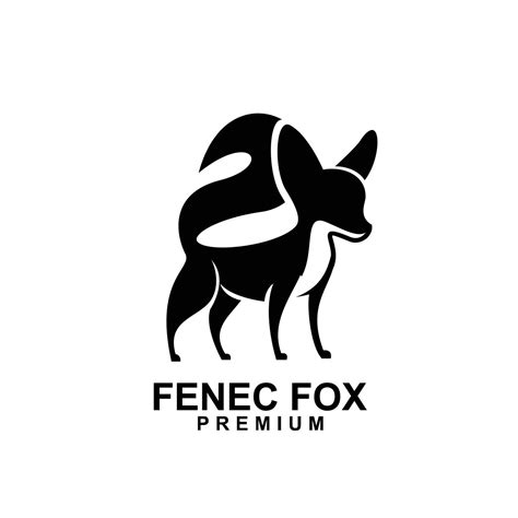 Fennec Fox Logo Icon Design Illustration Negative Black White 28084457