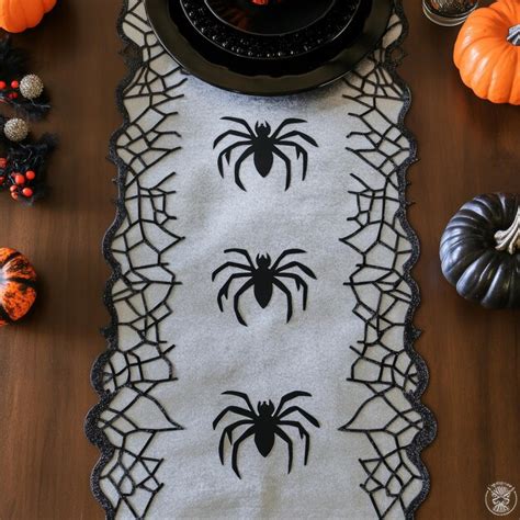 Halloween Decoration With Spiders And Pumpkins On Rustic Wooden Background Premium Ai