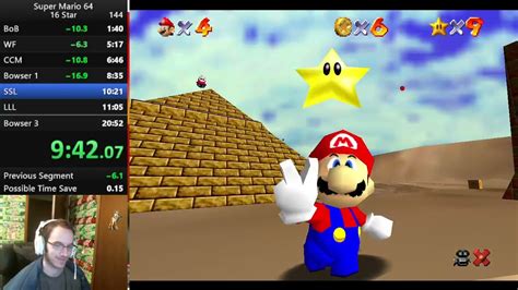 19 55 Super Mario 64 16 Star Speedrun Youtube