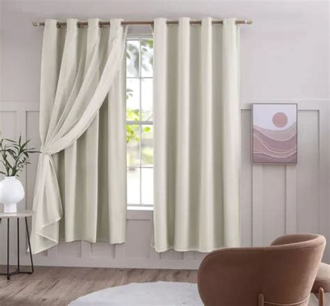 Cortina Opaca De PVC Con Velo Liso De 2 80 X 2 30 Cm Para Sala De Estar