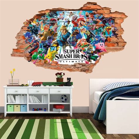 Super Smash Bros Ultimate Wall Sticker Wall Decal Wall Decor Etsy