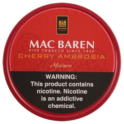 Mac Baren Cherry Ambrosia Gram Tobacco Tin Mac Baren Tin Pipe