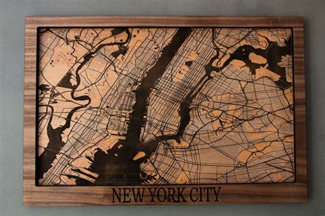 Custom Wood City Map Any City In The World Perfect Etsy