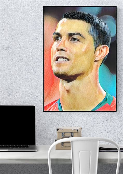 Cristiano Ronaldo Digital Art Print Football Poster Wall Etsy