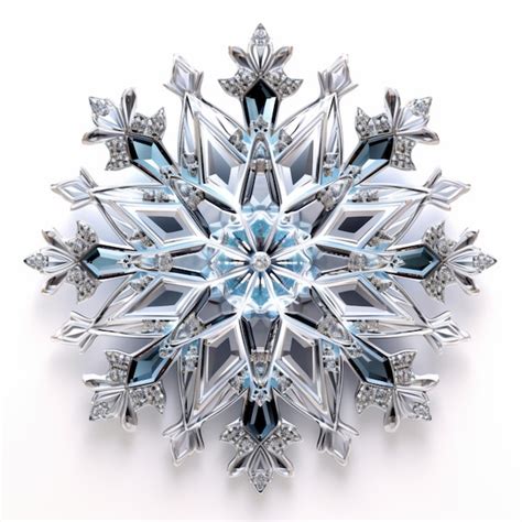 Premium Ai Image A Close Up Of A Snowflake Brooch With A Blue Center