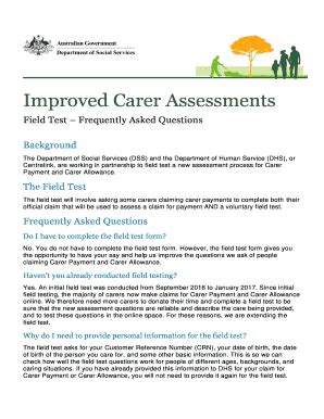 Fillable Online Improved Carer Assessments Fax Email Print Pdffiller